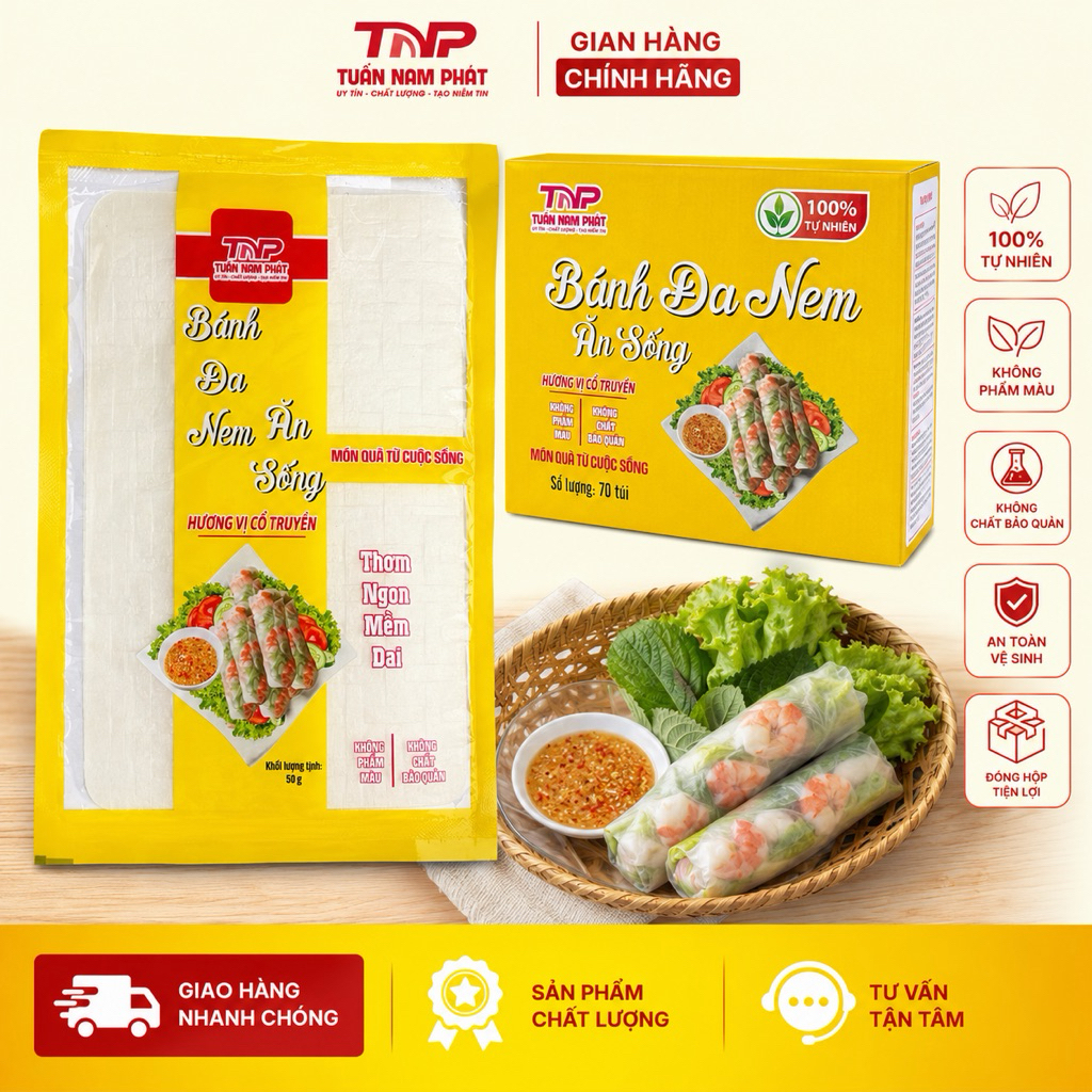 Combo Bánh Đa Nem Ăn Sống - Cuốn Gỏi TUẤN NAM PHÁT (mỗi gói 20 lá)