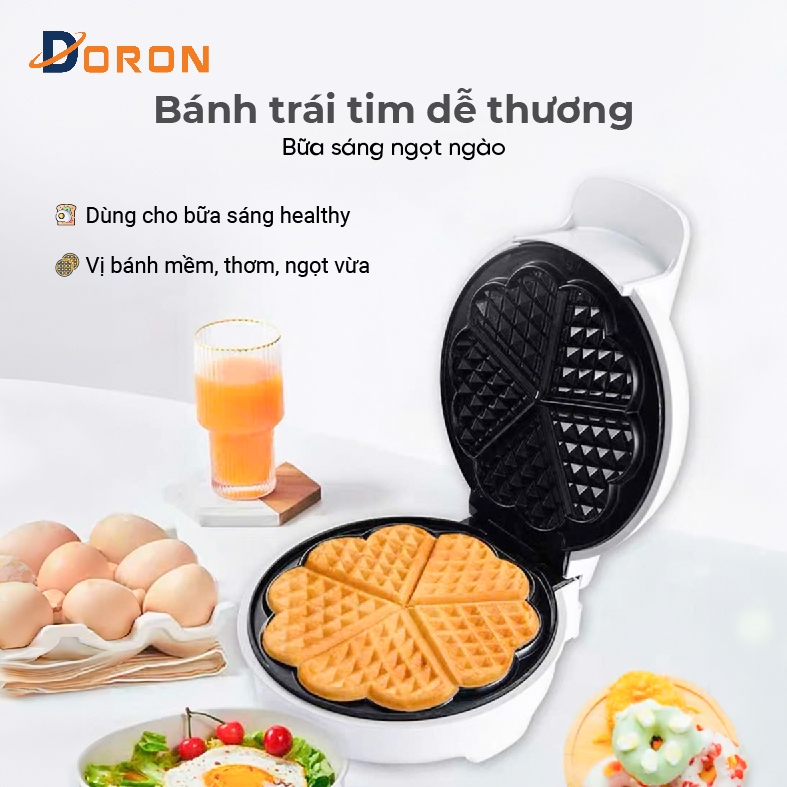 Máy làm bánh bông lan DORON 1200W kiểm soát nhiệt độ chính xác, bánh thơm ngon