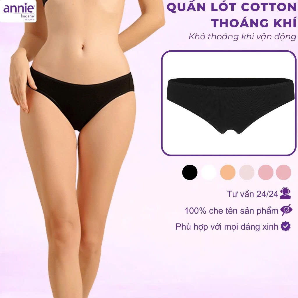 Quần lót nữ trơn vải cotton annie QE837 form basic trẻ trung năng động, thoáng mát