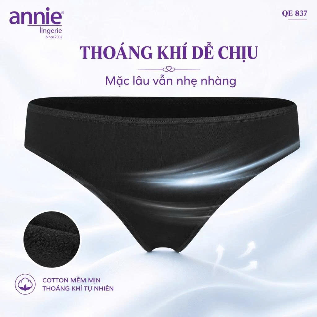 Quần lót nữ trơn vải cotton annie QE837 form basic trẻ trung năng động, thoáng mát