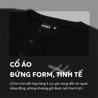 Áo Polo Henley Nam Hydra Vải Cá Sấu