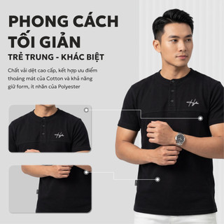 Áo Polo Henley Nam Hydra Vải Cá Sấu