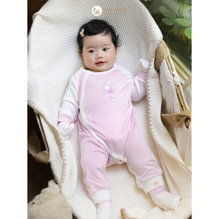 M&B (0-24M) Body dài tay cài nút chéo Viscose co giãn 4 chiều mềm mịn, thoáng mát cho bé sơ sinh.