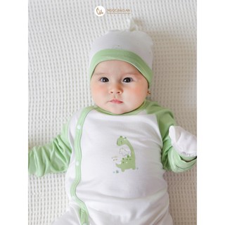 M&B (0-24M) Body dài tay cài nút chéo Viscose co giãn 4 chiều mềm mịn, thoáng mát cho bé sơ sinh.