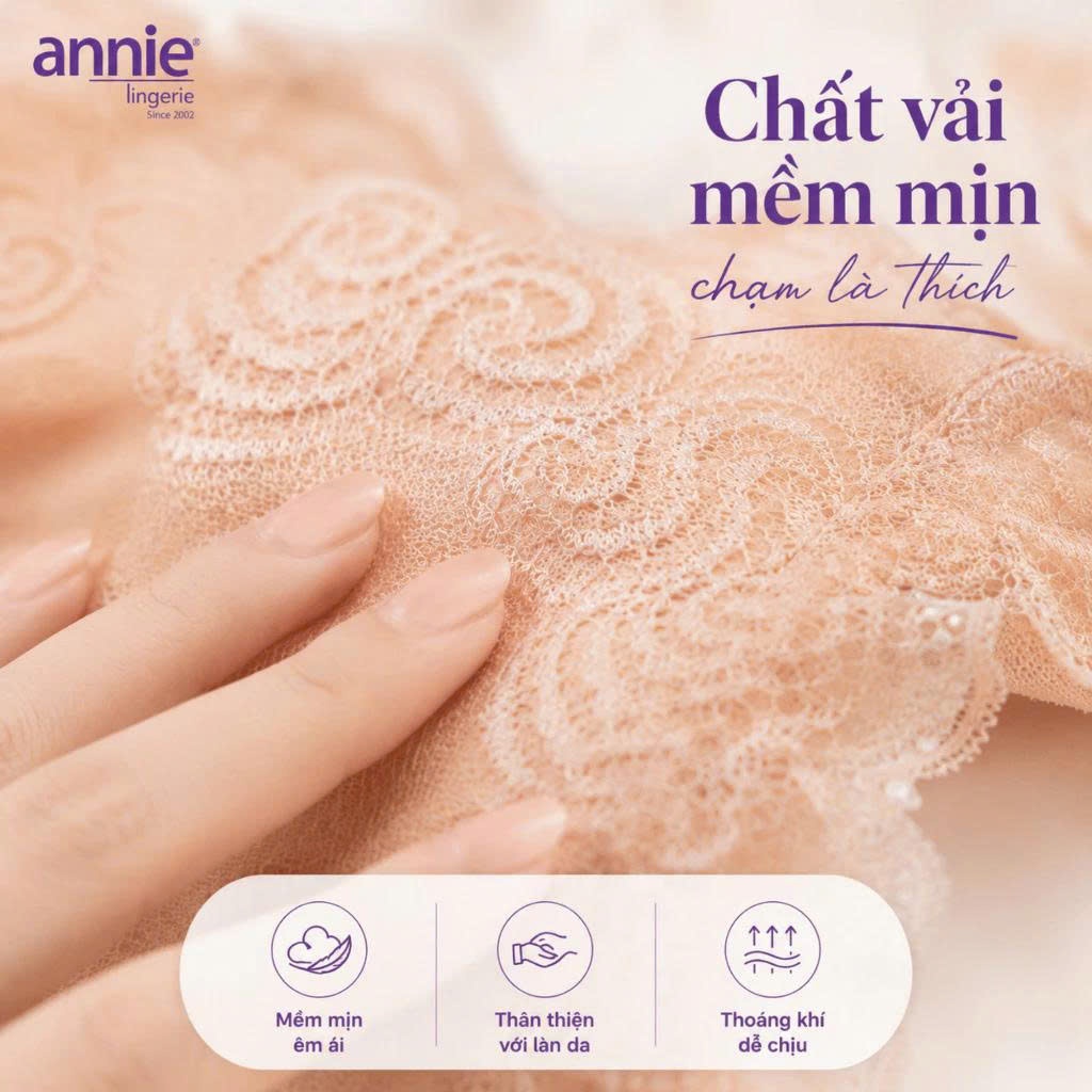 Áo ngực ren mouse vừa định hình cao cấp annie Bra 8155 mút mỏng vừa thoải mái cả ngày