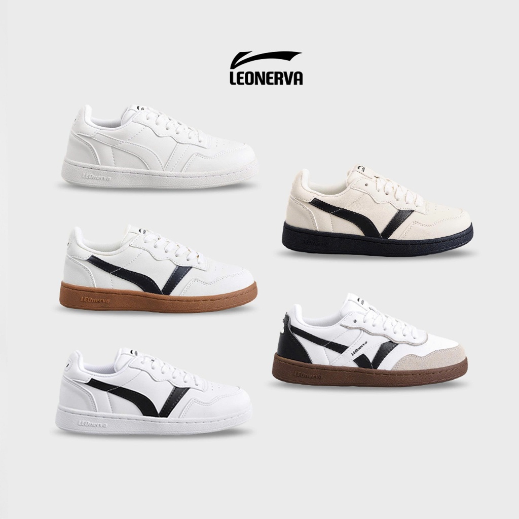 Giày Thể Thao Sneaker Nam Nữ LEONERVA 808 bản Da Microfiber - Bản Nâng Cấp - 7 Màu Bestseller - Đi Đúng Size