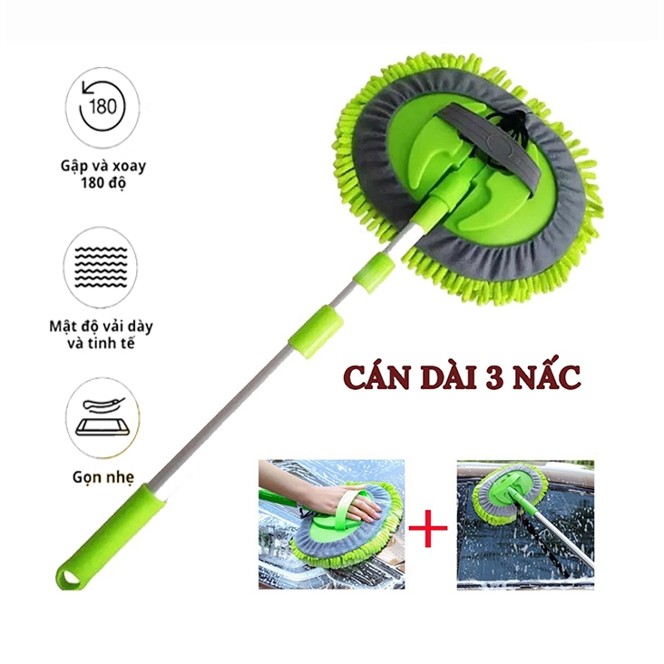 Chổi rửa xe ô tô cán dài - Chổi lau xe ô tô cán dài 2 khớp nối