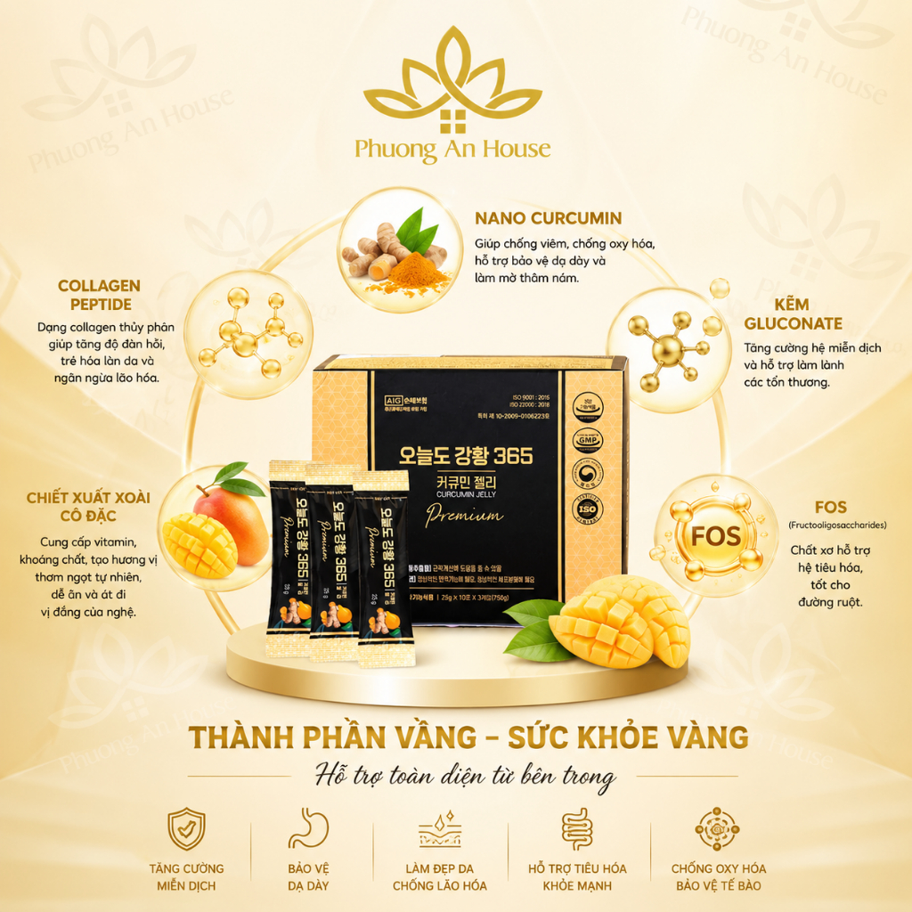 [Mẫu mới] Thạch nghệ Nano Curcumin Jelly 365 tăng cường sức khỏe