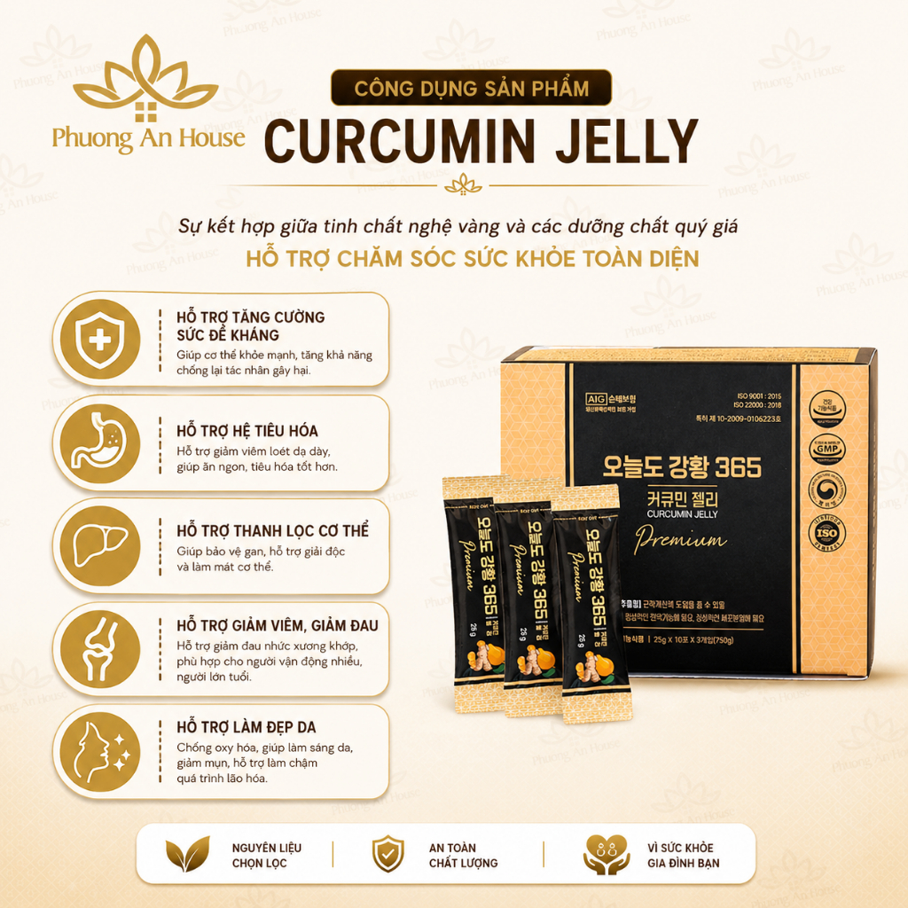 [Mẫu mới] Thạch nghệ Nano Curcumin Jelly 365 tăng cường sức khỏe