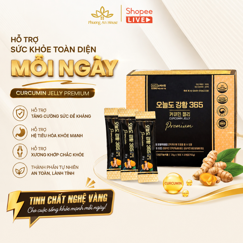 [Mẫu mới] Thạch nghệ Nano Curcumin Jelly 365 tăng cường sức khỏe