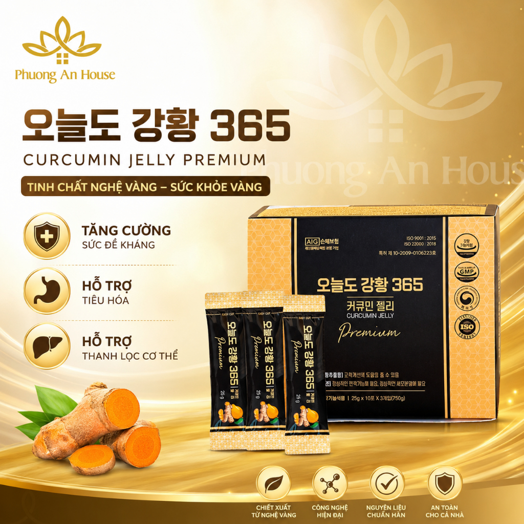 [Mẫu mới] Thạch nghệ Nano Curcumin Jelly 365 tăng cường sức khỏe