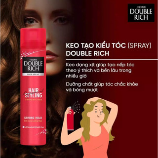 Xịt Tạo Kiểu Tóc Double Rich Hair Spray Strong Hold Giúp Giữ Tóc Cố Định 170ml