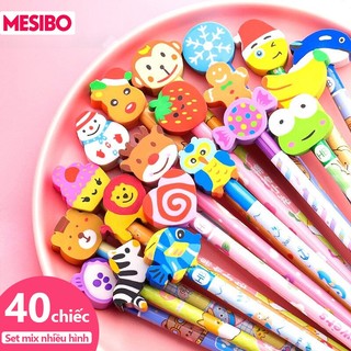 Bút Chì Cho Học Sinh Kèm Tẩy Luyện Chữ Gỗ Cute Văn Phòng, Họa Tiết Hoạt Hình Noel Thỏ, XẢ RẺ Dụng Cụ Học Tập Giá Rẻ