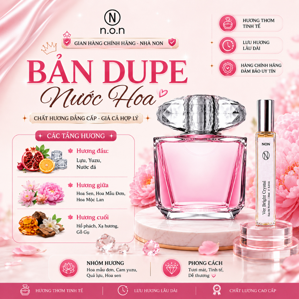 Nước Hoa Nữ - non Ver Bright Crystal - Phong Cách Tươi Mát, Tinh Tế, Dễ Thương
