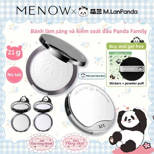 MENOW x MENGLAN PANDA Phấn phủ nén gấu trúc khổng lồ kiềm dầu giữ tone vượt trội 21g(Bao gồm sticker và bông phấn)