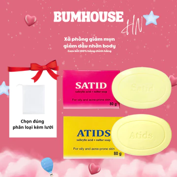 [HÀNG CTY] Xà phòng tắm giảm dầu&mụn Atids/Satid Salicylic Acid 2% + Sulfur For Oily And Ance Prone Skin 80g_Some By Mi