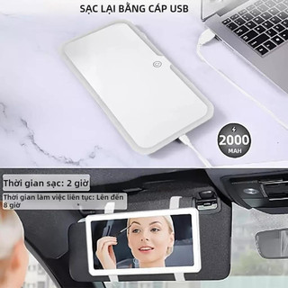 Gương Trang Điểm Ô Tô SEAMETAL Xe LED Trang Điểm Gương Màn Hình Cảm Ứng Có Thể Điều Chỉnh Độ Sáng 3 Màu Có Thể Đổi