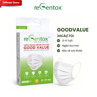 Khẩu Trang Trẻ Em REGENTOX Khẩu Trang Cho Bé 0-6 Tuổi Chuẩn Nhật Cao Cấp GoodValue 30 Cái/Hộp, Lọc Bụi Mịn, Kháng Khuẩn
