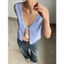 TheBlueTshirt - Áo gile nữ phom regular phối viền ren - Pompom Chic Vest - Women