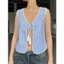 TheBlueTshirt - Áo gile nữ phom regular phối viền ren - Pompom Chic Vest - Women