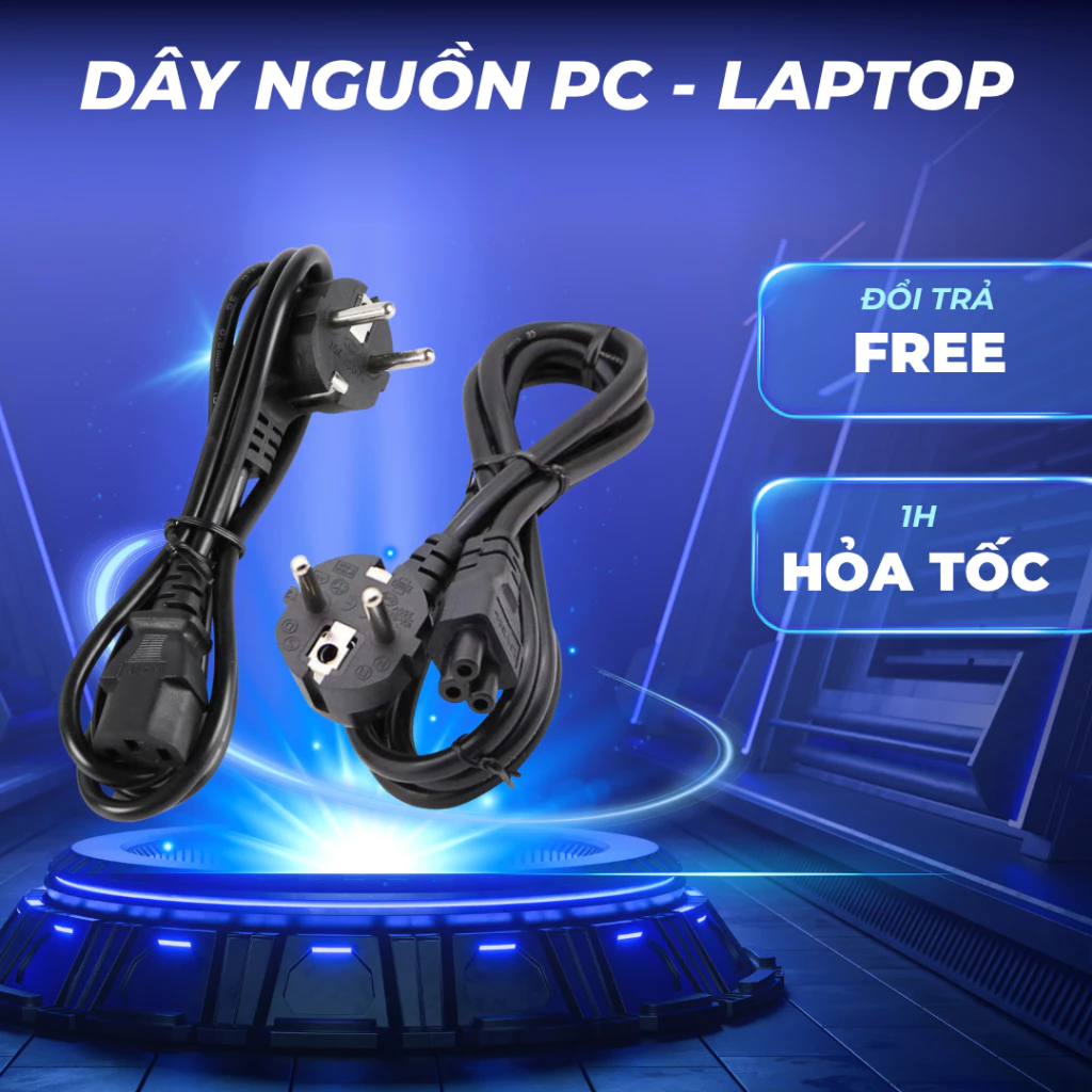 Dây cáp nguồn Sạc Laptop chất lượng cao New 100%, Dùng cho Bộ Sạc Laptop Dell Hp Lenovo Acer Asus Sony Toshiba Msi