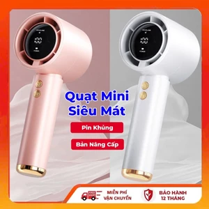 Quạt cầm tay mini M3 6000mAh di động có thể sạc màn hình hiển thị pin tặng dây đeo gió mạnh 100 tốc độ turbo phản lực