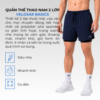 Quần Shorts Thể Thao Nam VELOSAR RSP-60039– Nhẹ, Nhanh Khô, Co Giãn, Thoáng Mát