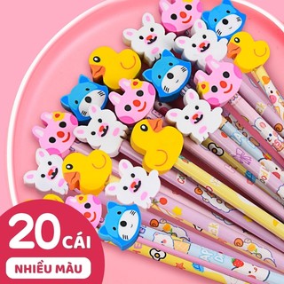 Bút Chì Cho Học Sinh Kèm Tẩy Luyện Chữ Gỗ Cute Văn Phòng, Họa Tiết Hoạt Hình Noel Thỏ, XẢ RẺ Dụng Cụ Học Tập Giá Rẻ