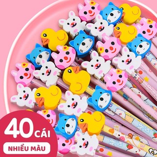 Bút Chì Cho Học Sinh Kèm Tẩy Luyện Chữ Gỗ Cute Văn Phòng, Họa Tiết Hoạt Hình Noel Thỏ, XẢ RẺ Dụng Cụ Học Tập Giá Rẻ