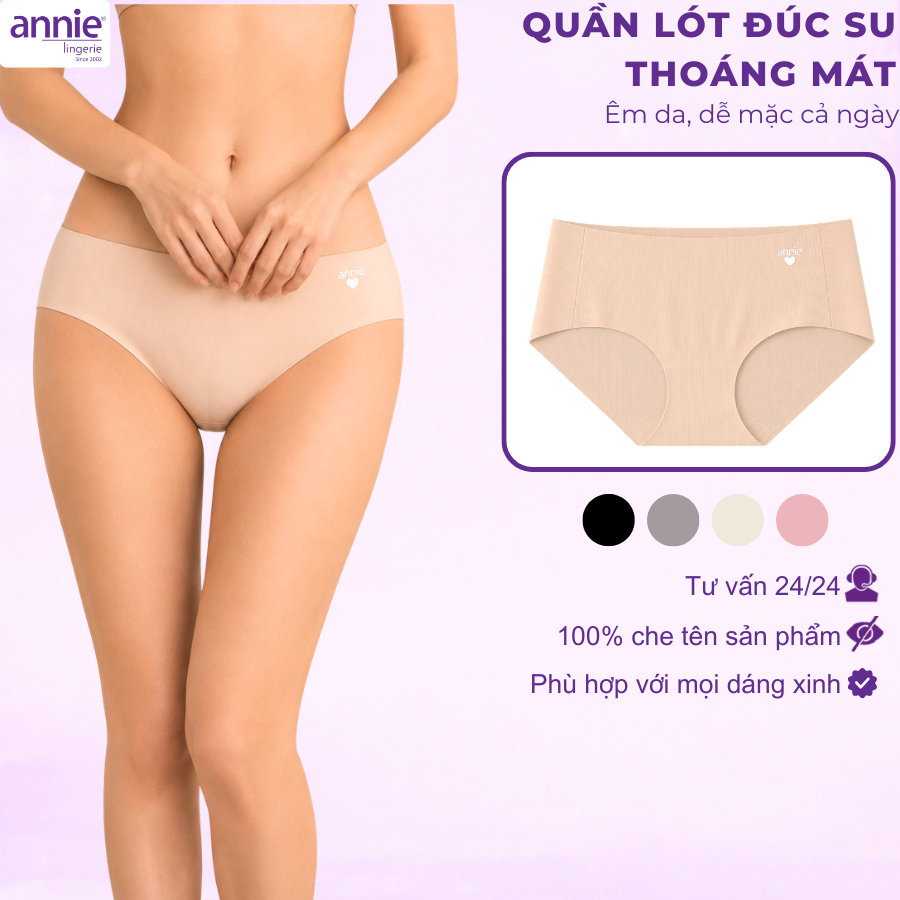 Quần lót đúc su annie QE 4577 lưng cao mỏng nhẹ,tàng hình, mát mẻ cả ngày