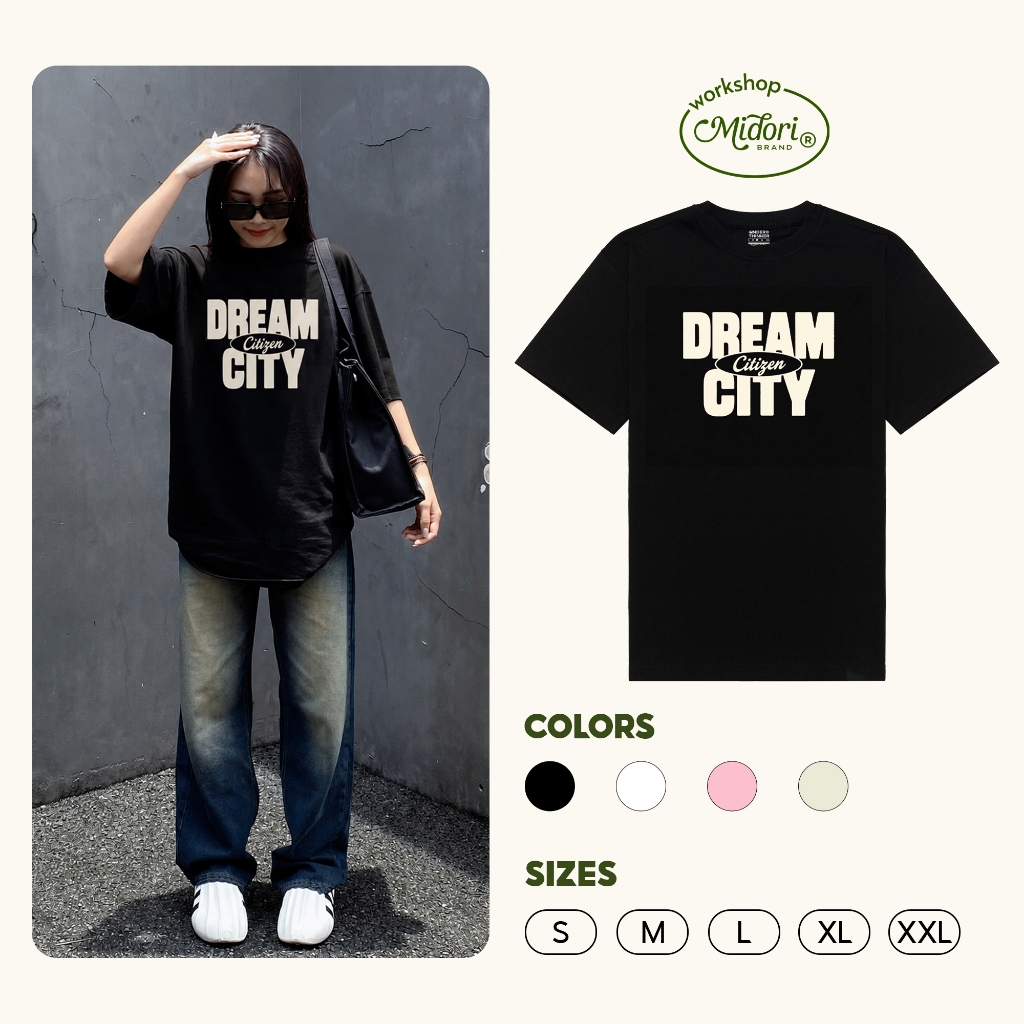 Áo thun Form Rộng DREAM CITY Unisex Nam Nữ Local Brand Chính Hãng | MI MIDORI