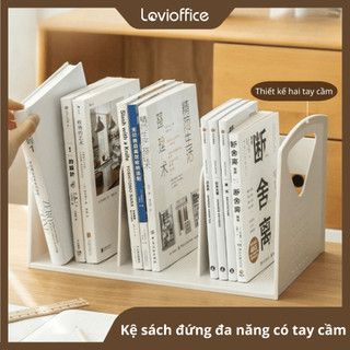 Kệ Sách Để Bàn Decor LoviOffice 9619 - Giá Sách Nhựa Chữ U Hiện Đại Tích Hợp Ống Cắm Bút Cho Bàn Làm Việc Nhỏ