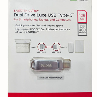 USB OTG 3.2 Sandisk TypeC Drive Luxe 512GB dùng được trên Aifon 15 16 tốc độ 400MB/s - Vỏ kim loại