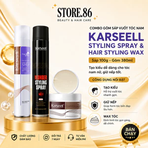 Combo Sáp Vuốt Tóc Karseell 100g & Gôm Xịt Tóc 380ml | Tạo Kiểu Tóc Nam Nữ, Giữ Form Tóc Gọn Gàng