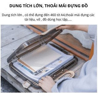 Cặp Đựng Tài Liệu A4 LoviOffice N2503 - Cặp Sách Nhựa PP Cao Cấp Sức Chứa 460 Tờ Có Quai Xách Cho Học Sinh, Văn Phòng