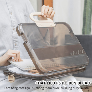 Cặp Đựng Tài Liệu A4 LoviOffice N2503 - Cặp Sách Nhựa PP Cao Cấp Sức Chứa 460 Tờ Có Quai Xách Cho Học Sinh, Văn Phòng