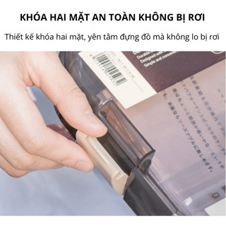 Cặp Đựng Tài Liệu A4 LoviOffice N2503 - Cặp Sách Nhựa PP Cao Cấp Sức Chứa 460 Tờ Có Quai Xách Cho Học Sinh, Văn Phòng