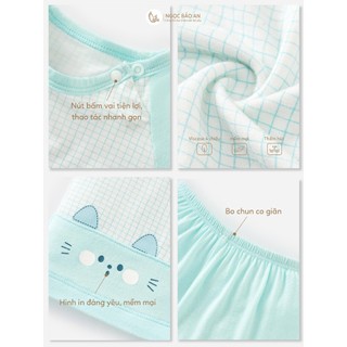 M&B (0-24M) Bộ quần áo dài tay cài bên Viscose co giãn 4 chiều mềm mịn, thoáng mát cho bé sơ sinh.