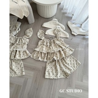 PHẠM THÙY SHOP: SET BỘ ÁO TẦNG BÈO MIX QUẦN SHORT CHẤM BI