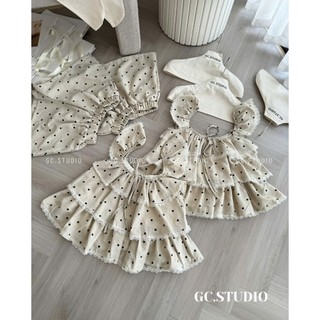 PHẠM THÙY SHOP: SET BỘ ÁO TẦNG BÈO MIX QUẦN SHORT CHẤM BI