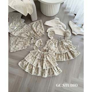 PHẠM THÙY SHOP: SET BỘ ÁO TẦNG BÈO MIX QUẦN SHORT CHẤM BI