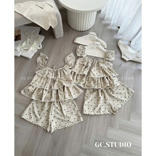 PHẠM THÙY SHOP: SET BỘ ÁO TẦNG BÈO MIX QUẦN SHORT CHẤM BI