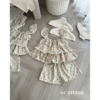PHẠM THÙY SHOP: SET BỘ ÁO TẦNG BÈO MIX QUẦN SHORT CHẤM BI