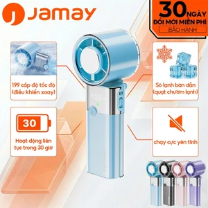 Quạt cầm tay mini Jamay FF23 tốc độ cao, điều chỉnh vô hạn 199 cấp độ, làm mát nhanh với miếng đệm chườm lạnh