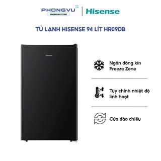 Tủ Lạnh Mini Hisense 94L HR09DB - 1 Cánh, Cửa Đảo Chiều, Ngăn Đông Có Nắp, Khay Kính Chịu Lực - Bảo Hành 36 Tháng