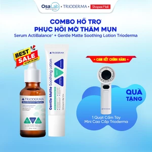 Combo Serum Giảm Mụn 30ml & kem Dưỡng Ẩm phục hồi Chăm Sóc Da Dầu Mụn Trioderma