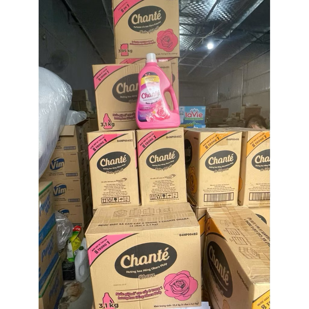 Nước giặt xả cao cấp Chanté 8 trong 1 – Hương hoa hồng Pháp (Chanté Parfumée à la rose française)