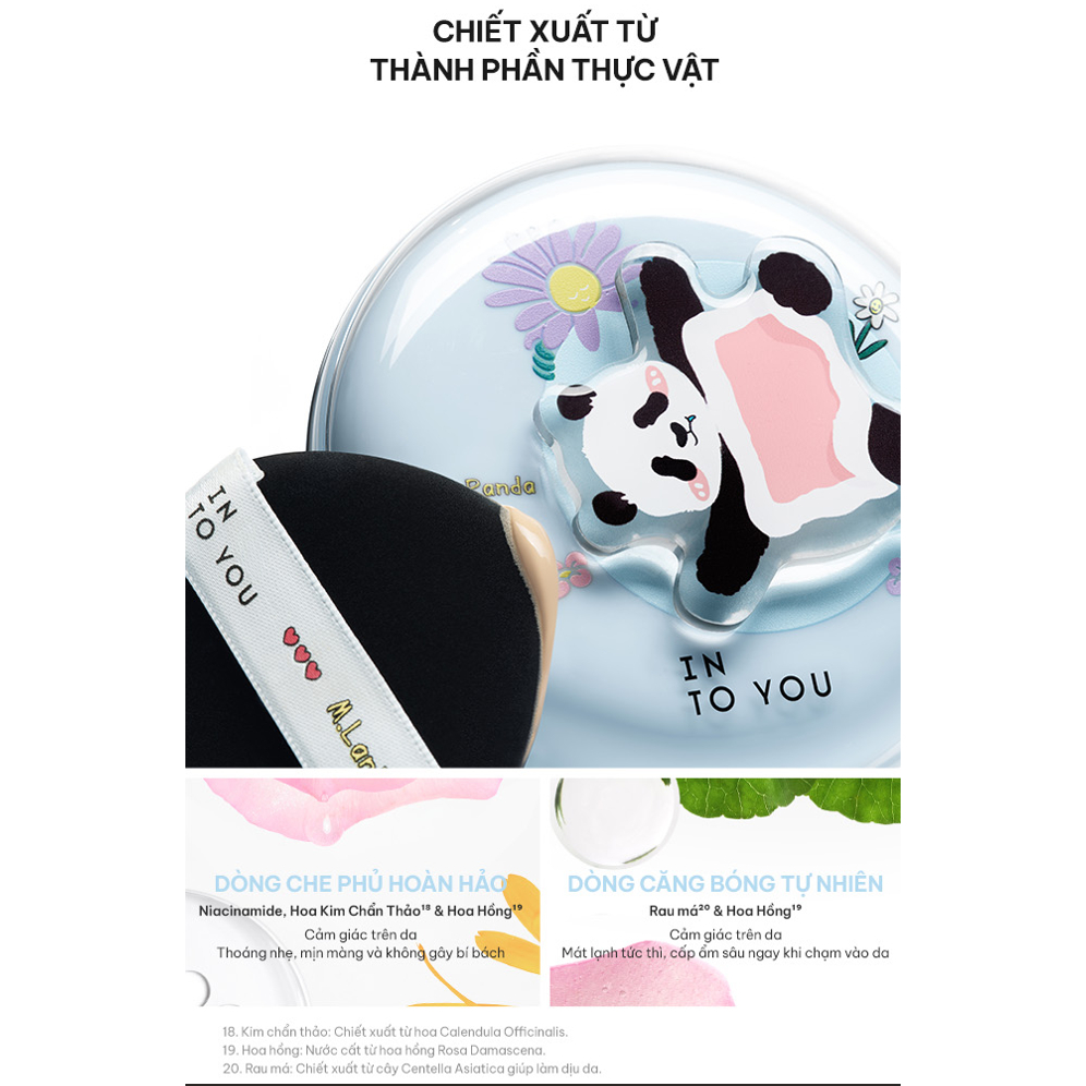 [NEW LIMITED PHIÊN BẢN PANDA] Phấn nước Panda Cushion Cấp Ẩm Che Khuyết Điểm INTO YOU X MLAN