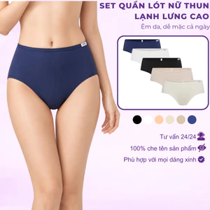 Combo 5 quần thun lạnh lưng cao, form lớn signature annie QE 4536 ôm sát cơ thể, cấn, trẻ trung,