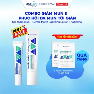 Combo kem dưỡng Ẩm phục hồi Trioderma & Gel Chấm Mụn Giảm sưng viêm gom cồi 15g
